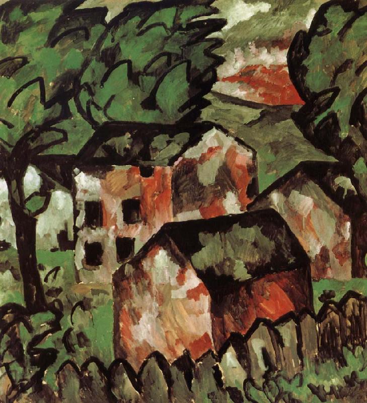 Kasimir Malevich The red house in view oil painting image